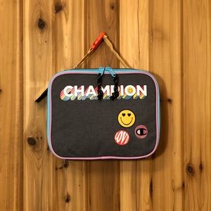 Champion Insulated Lunch Bag Heather Grey, “Sticker” Style, New With Tags!